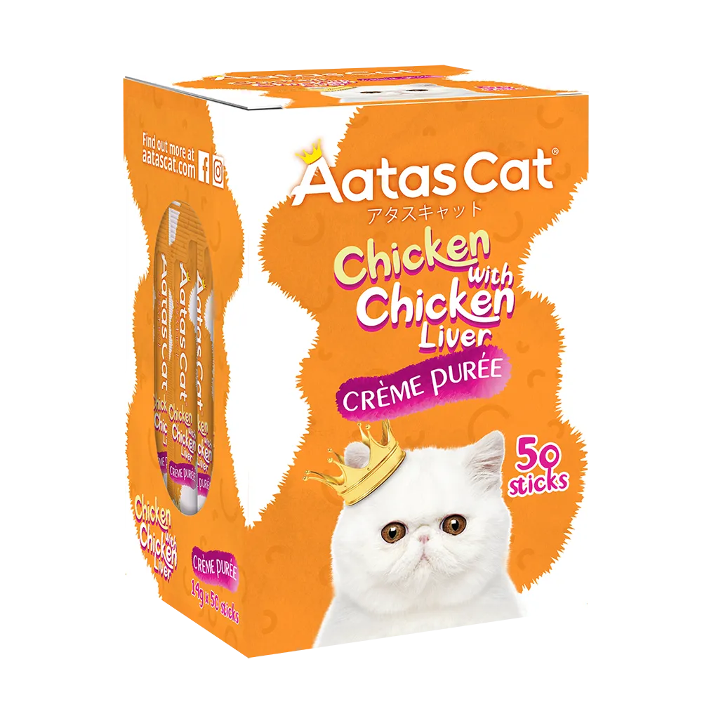 Aatas Cat Creme Puree Chicken with Chicken Liver 14g x 50sachets