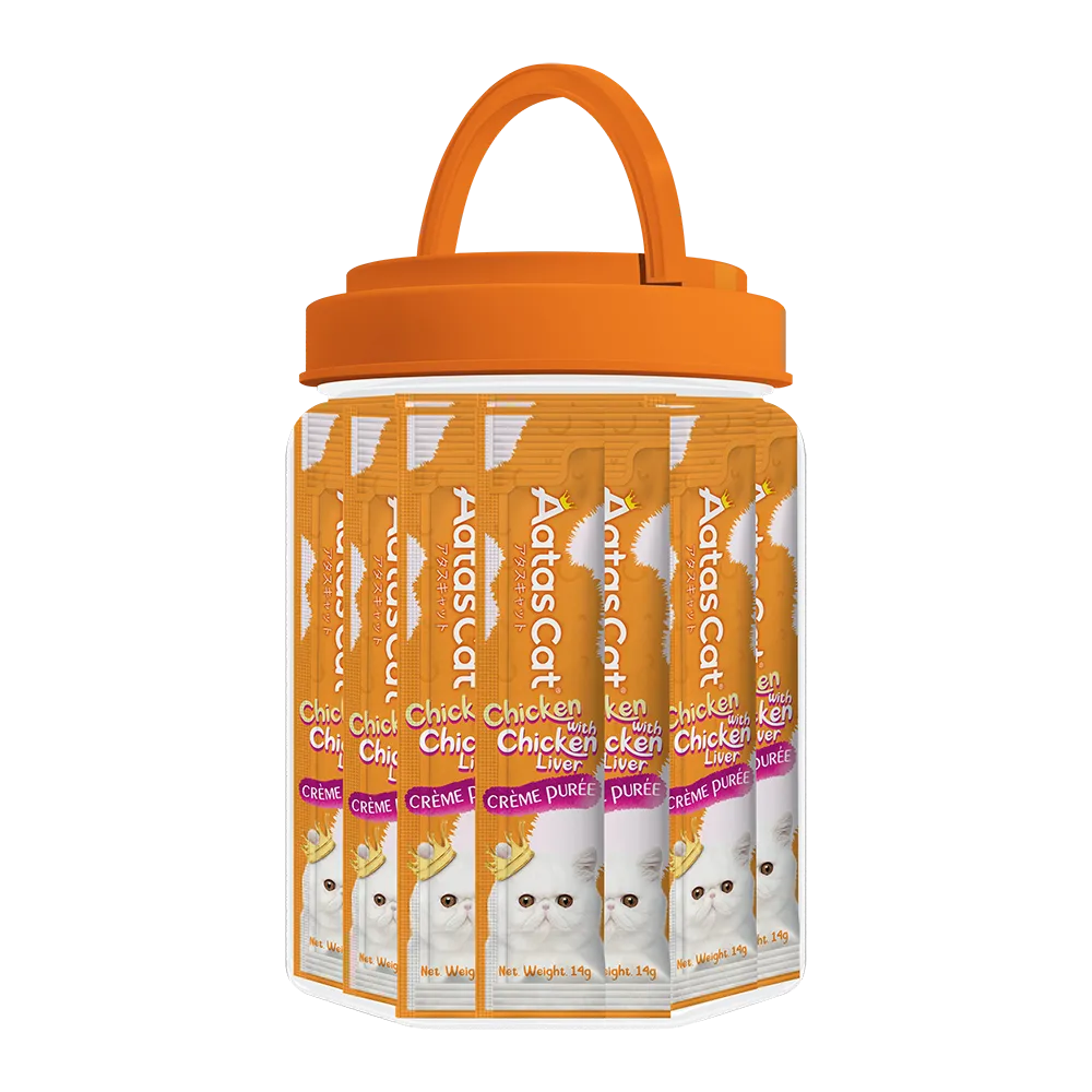 Aatas Cat Creme Puree Chicken with Chicken Liver 14g x 50sachets