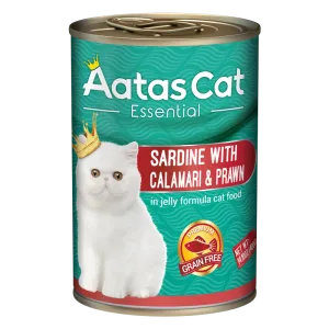 Aatas Cat Essential Sardine with Calamari & Prawn in Jelly Formula 400g