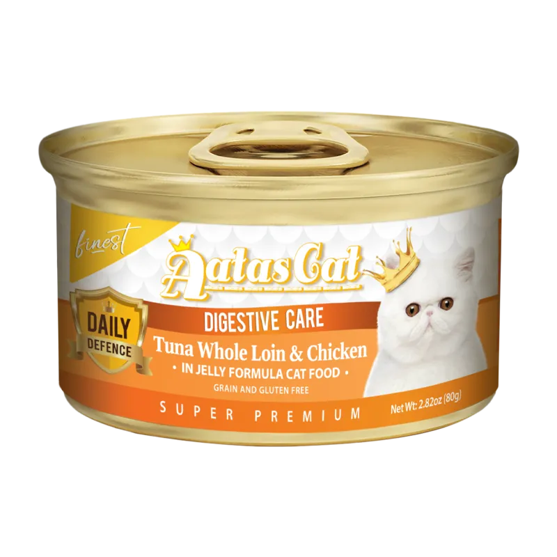 Aatas Cat Finest Daily Defence Digestive Care - Tuna Whole Loin & Chicken in Jelly Formula 80g