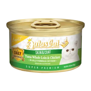 Aatas Cat Finest Daily Defence Skin & Coat - Tuna Whole Loin & Chicken in Jelly Formula 80g
