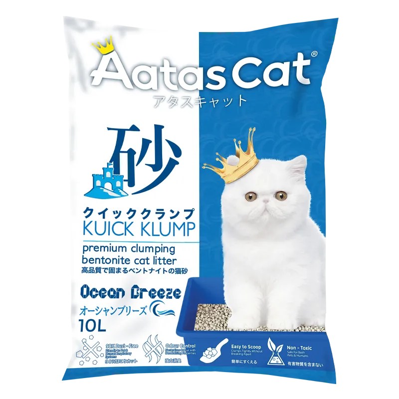 Aatas Cat Premium Clumping Bentonite Cat Litter - Kuick Klump Ocean Breeze 10L