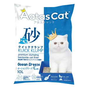 Aatas Cat Premium Clumping Bentonite Cat Litter - Kuick Klump Ocean Breeze 10L