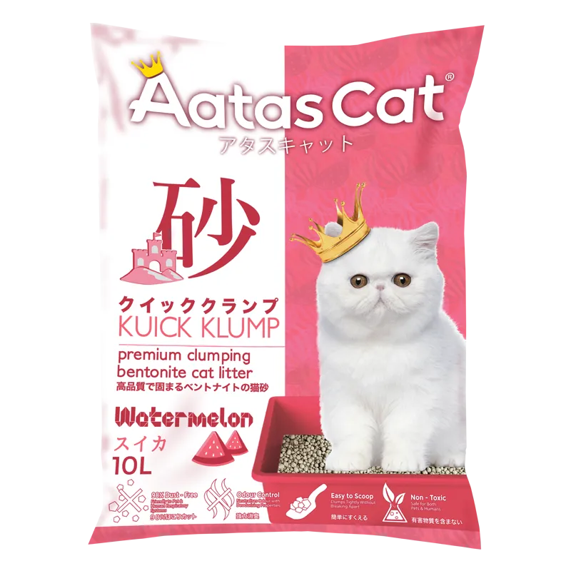 Aatas Cat Premium Clumping Bentonite Cat Litter - Kuick Klump Watermelon 10L