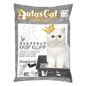 Aatas Cat Premium Clumping Paper Cat Litter - Krisp Klump Charcoal 7L