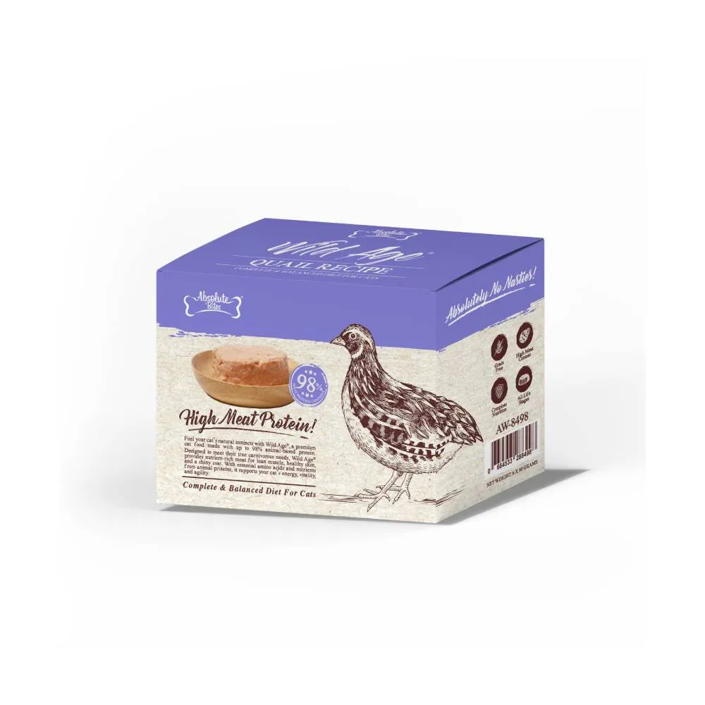 Absolute Bites Wild Age Cats Complete & Balanced Diet Quail Recipe (6 x 80g)