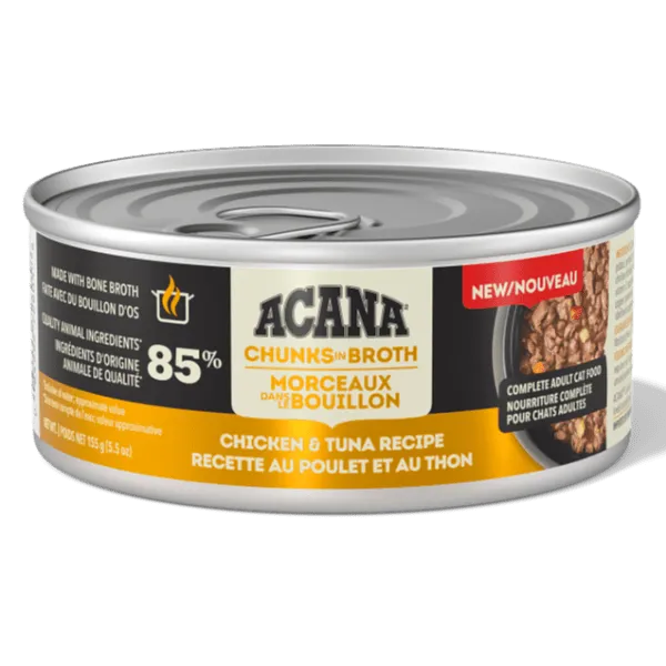 ACANA Chunks in Broth Chicken & Tuna Recipe Canned Cat Food, 5.5oz