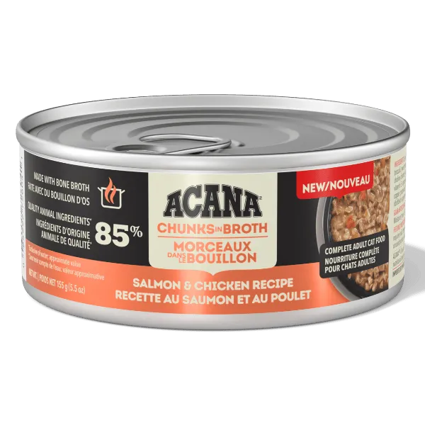 ACANA Chunks in Broth Salmon & Chicken Recipe Canned Cat Food, 5.5oz