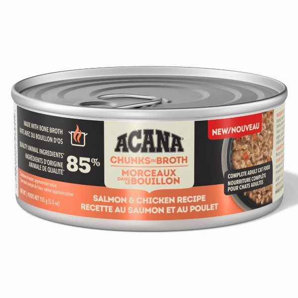 ACANA Chunks in Broth Salmon & Chicken Recipe Canned Cat Food, 5.5oz