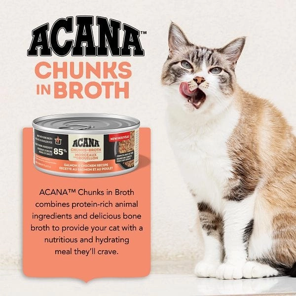 ACANA Chunks in Broth Salmon & Chicken Recipe Canned Cat Food, 5.5oz