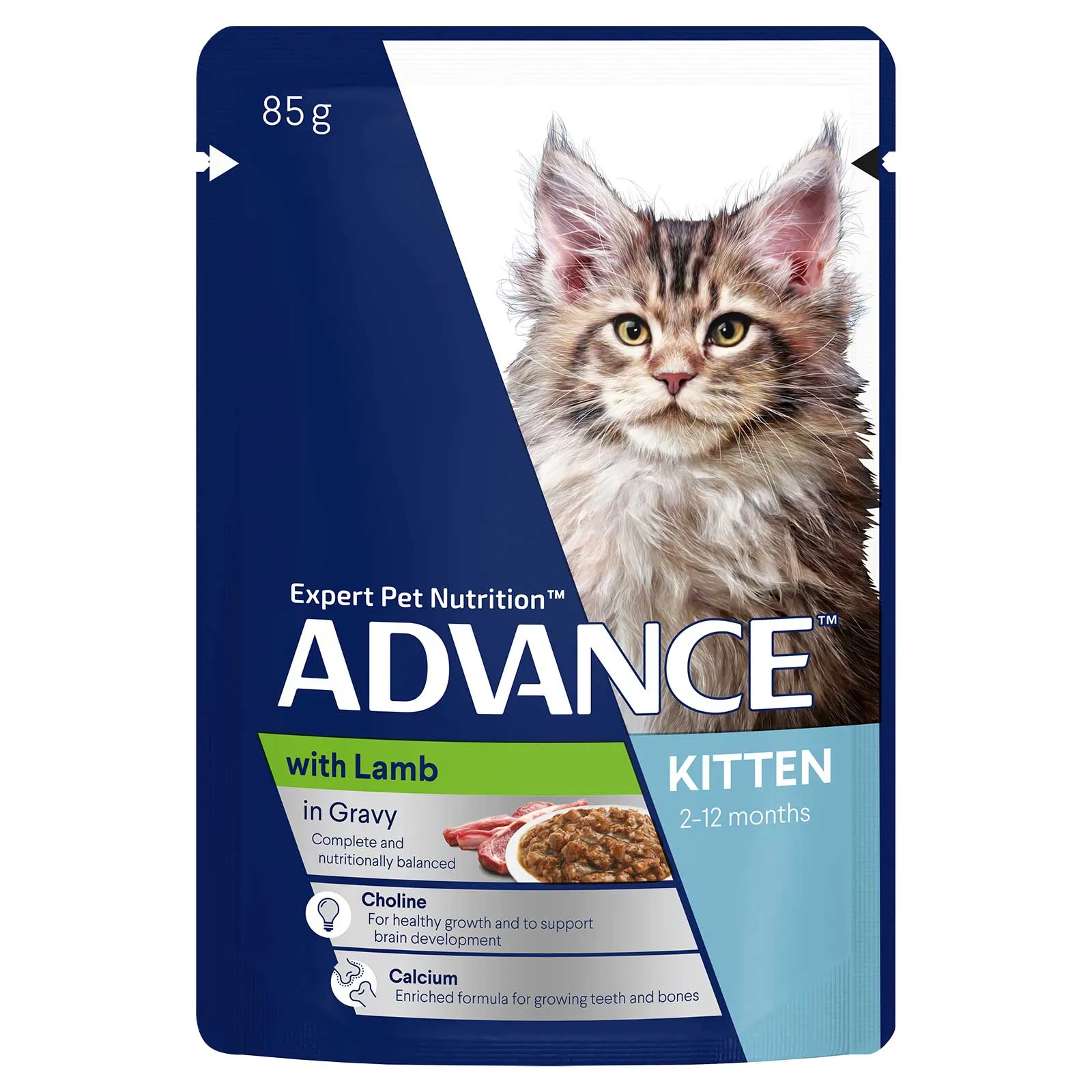 Advance Cat Food Pouch Kitten with Lamb in Gravy