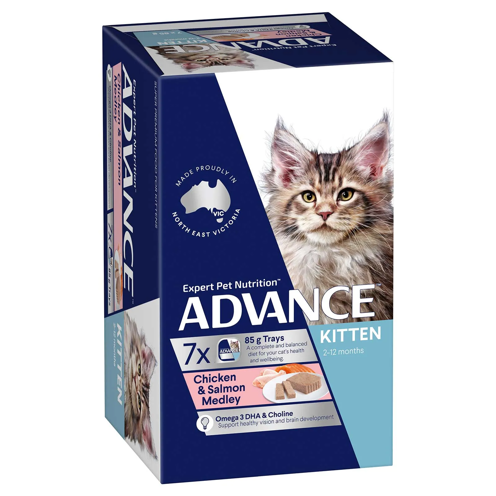 Advance Cat Food Tray Kitten Chicken & Salmon