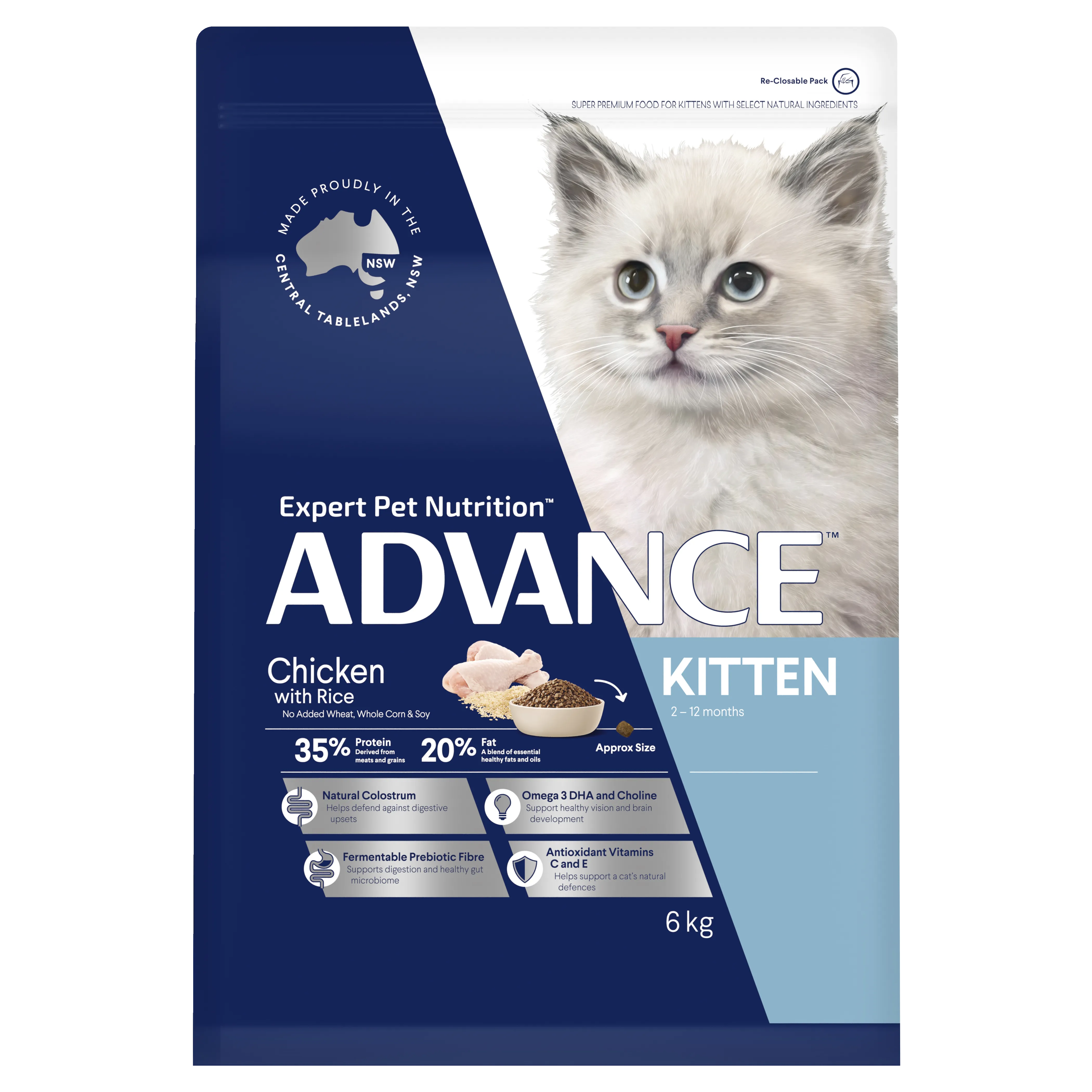 ADVANCE - Kitten Chicken with Rice Dry Cat Food (6kg)