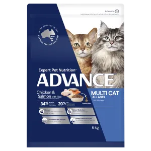 ADVANCE - Multi Cat Chicken & Salmon with Rice Dry Cat Food (6kg)