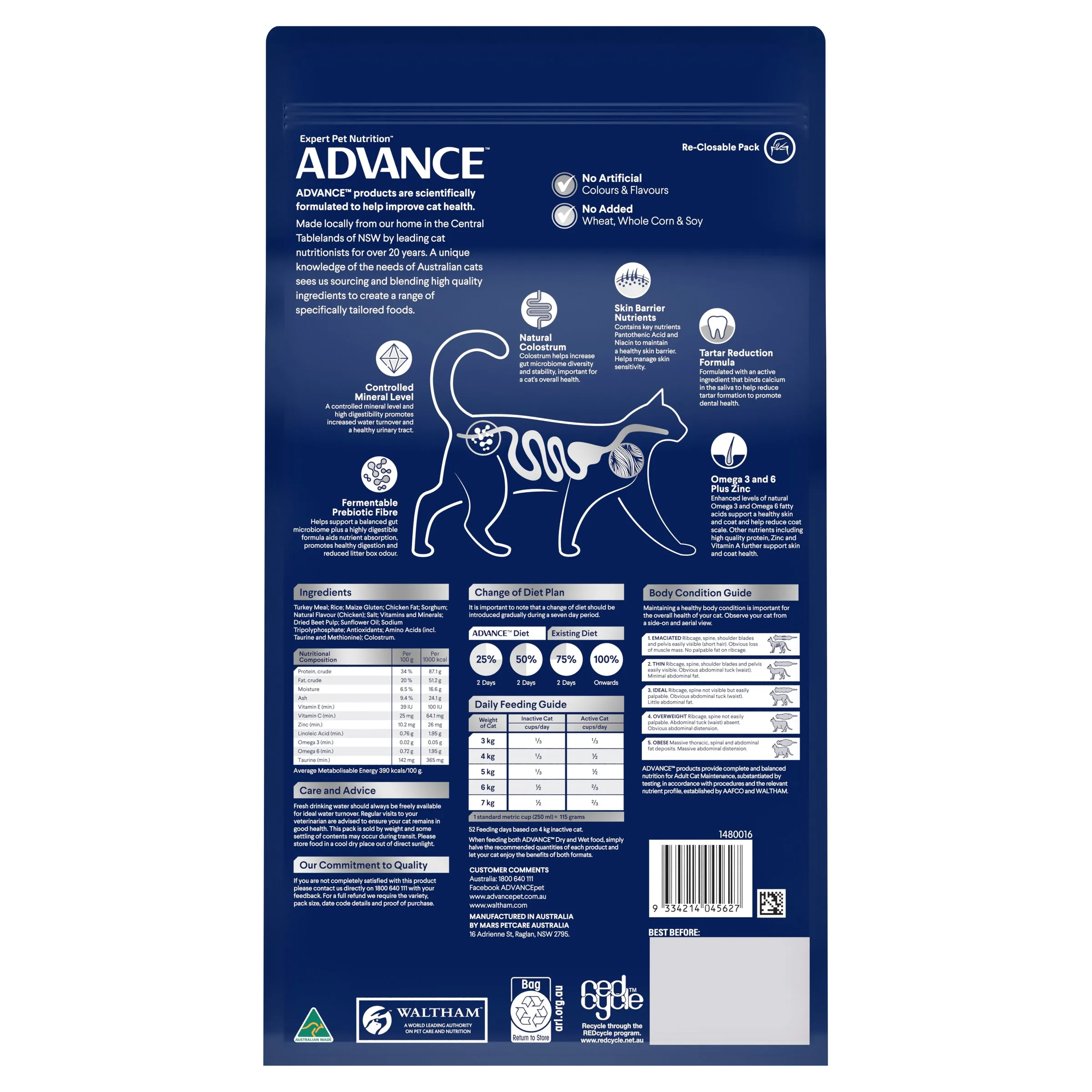 ADVANCE - Sensitive Skin & Digestion Adult Turkey with Rice Dry Cat Food (2kg)