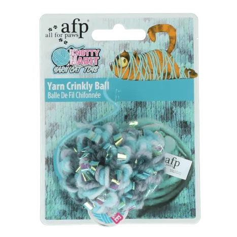 AFP Knotty Habit Yarn Crinkly Ball Cat Toy