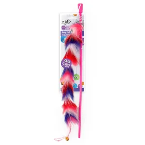 All For Paws Furry Ball Long Fluff Wand Red