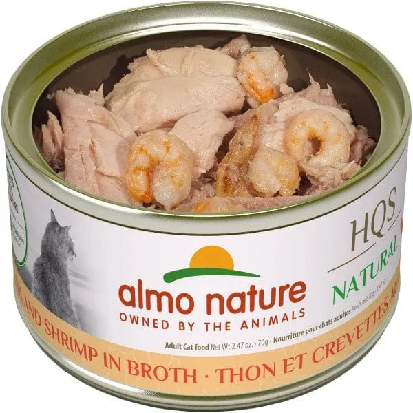 Almo Nature HQS Natural Tuna and Shrimp in Broth Canned Cat Food
