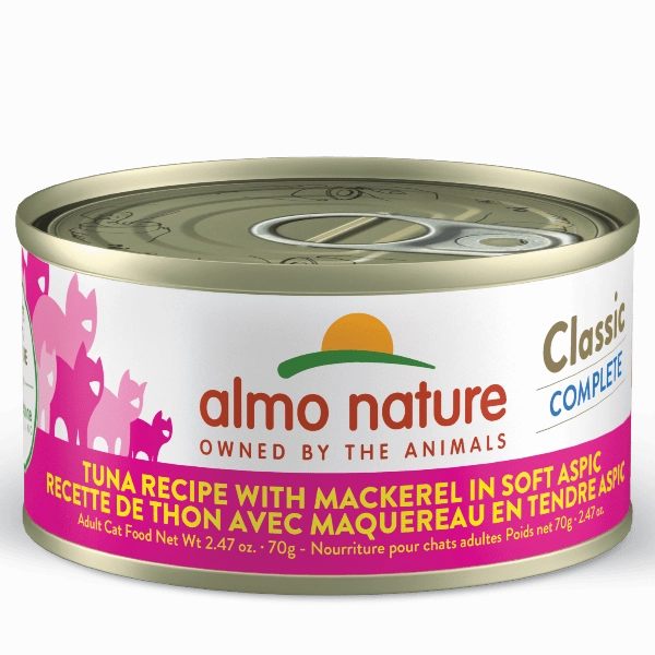 Almo Nature Classic Complete Tuna with Mackerel in Soft Aspic Canned Cat Food