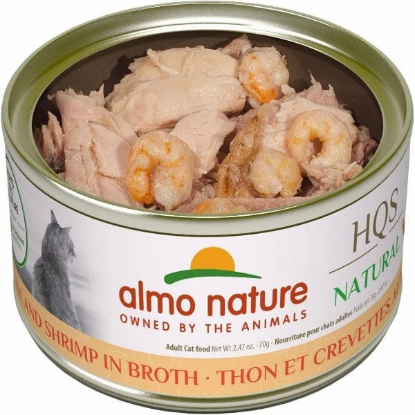 Almo Nature HQS Natural Tuna and Shrimp in Broth Canned Cat Food