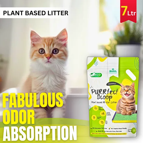 Basil Purrfect Green Tea Scented Clumping Cat Litter
