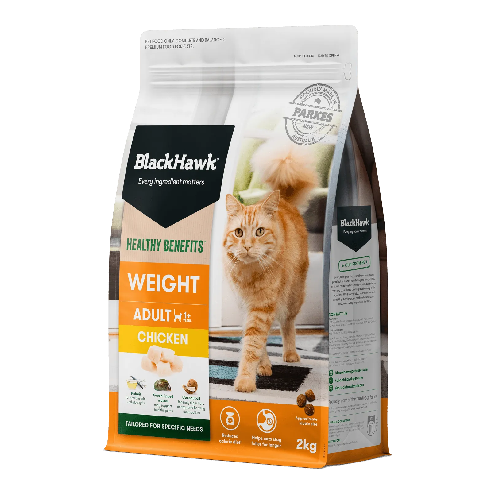 Black Hawk Healthy Benefits Cat Food Adult Weight Management Chicken