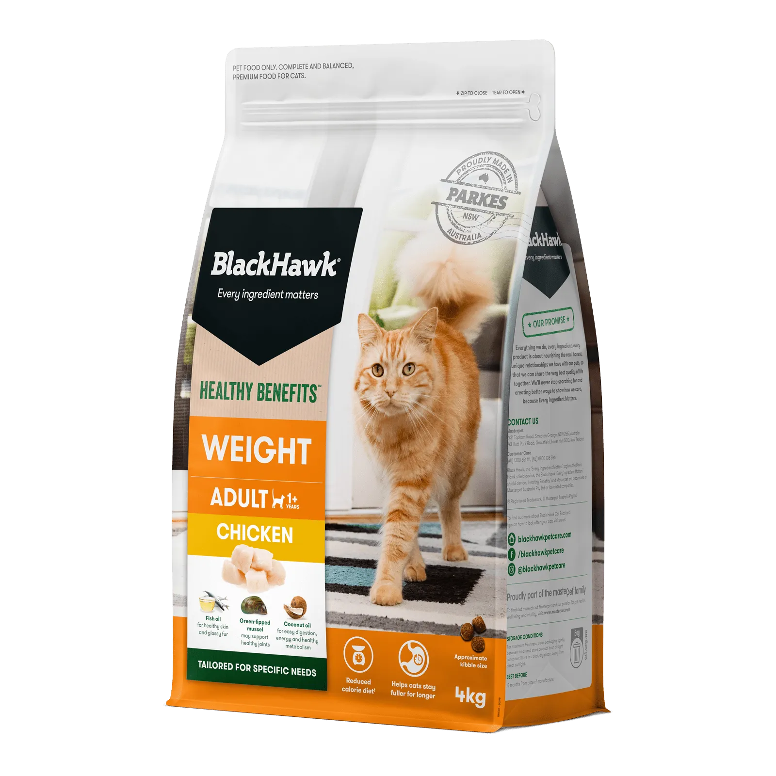 Black Hawk Healthy Benefits Cat Food Adult Weight Management Chicken