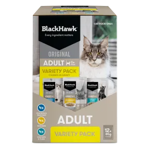 Black Hawk Original Cat Food Pouch Adult Variety Pack in Gravy