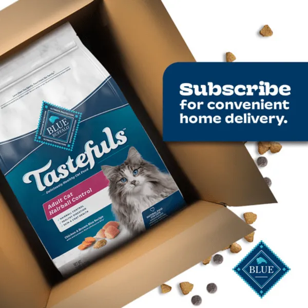 BLUE Tastefuls Indoor Health Hairball Control Dry Cat Food, 7lb