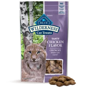 BLUE Wilderness Grain Free Crunchy Cat Treats; Tasty Chicken Flavor