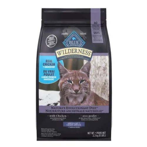 BLUE Wilderness Grain Free Mature Chicken Recipe Dry Cat Food, 5lb