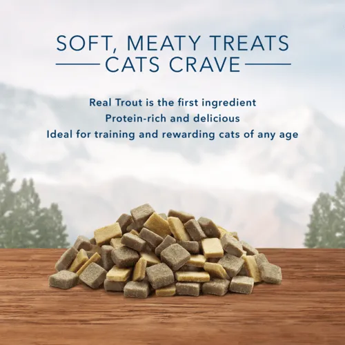 BLUE Wilderness Soft-Moist Cat Treats; Chicken & Trout