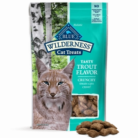 BLUE Wilderness Grain Free Crunchy Cat Treats; Tasty Trout Flavor