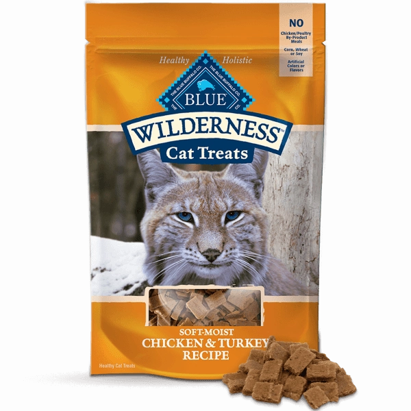 BLUE Wilderness Soft-Moist Cat Treats; Chicken & Turkey