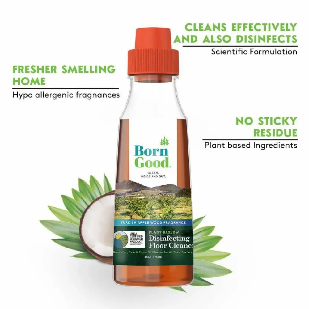 Born Good Turkish Apple Wood Fragrance Plant Based Disinfecting Floor Cleaner for Dogs and Cats
