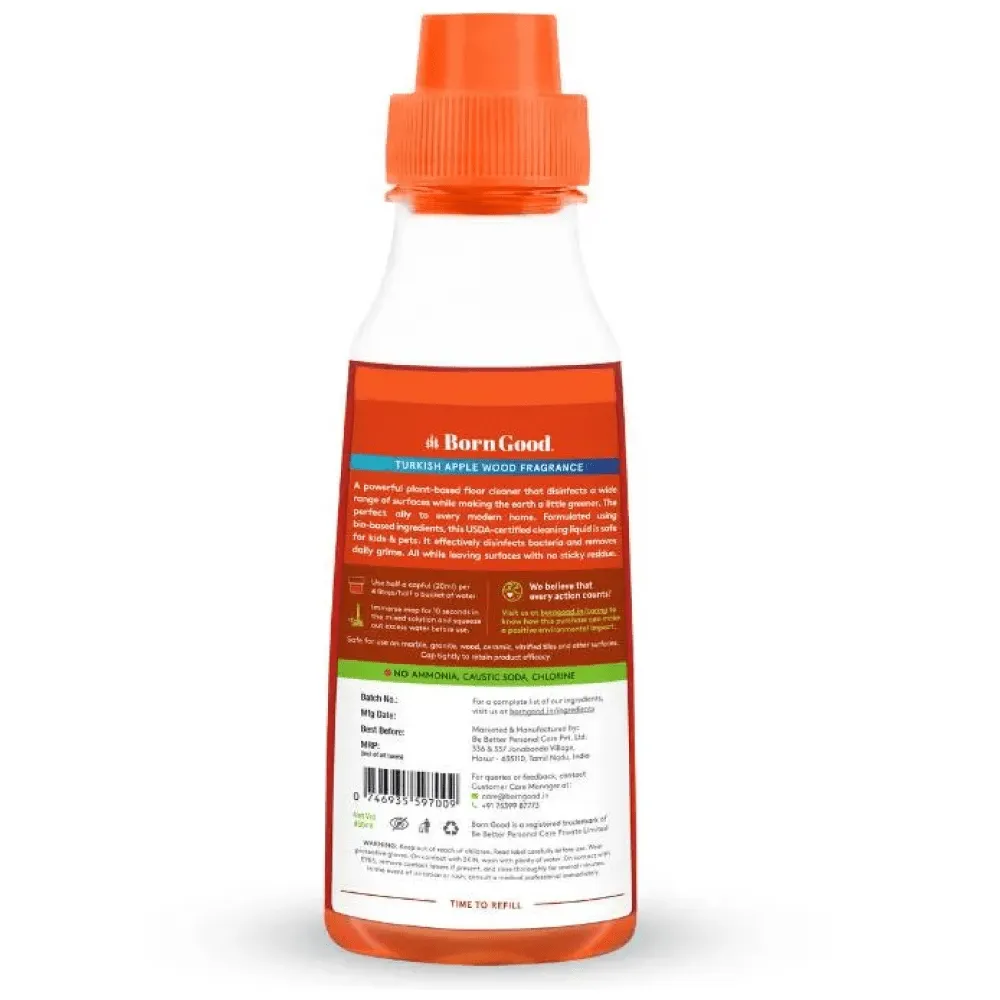 Born Good Turkish Apple Wood Fragrance Plant Based Disinfecting Floor Cleaner for Dogs and Cats