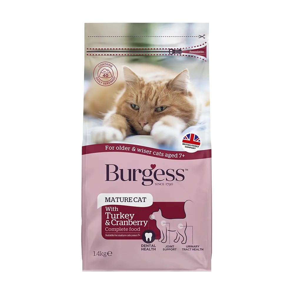 Burgess Cat Adult Mature Turkey & Cranberry 1.4kg