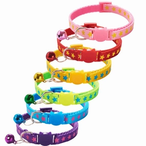 Cat Collar Star Pink 1cm x 19-32cm