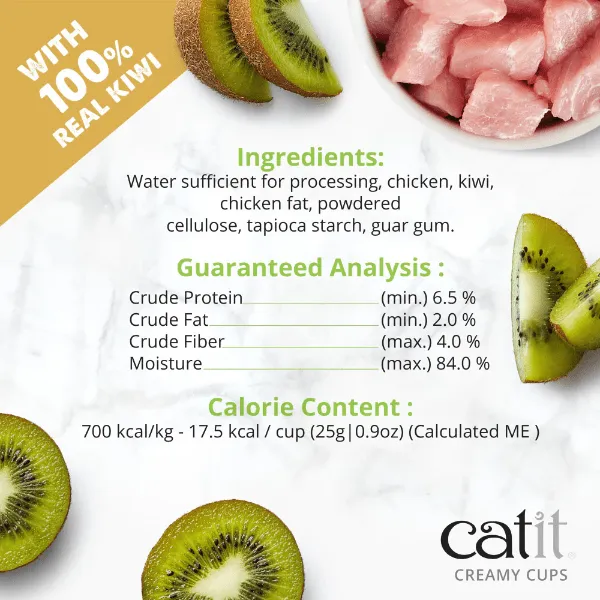 Catit Creamy Cups - Chicken Mousse with Kiwi Cat Treat