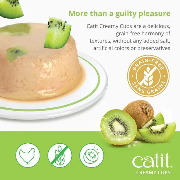 Catit Creamy Cups - Chicken Mousse with Kiwi Cat Treat