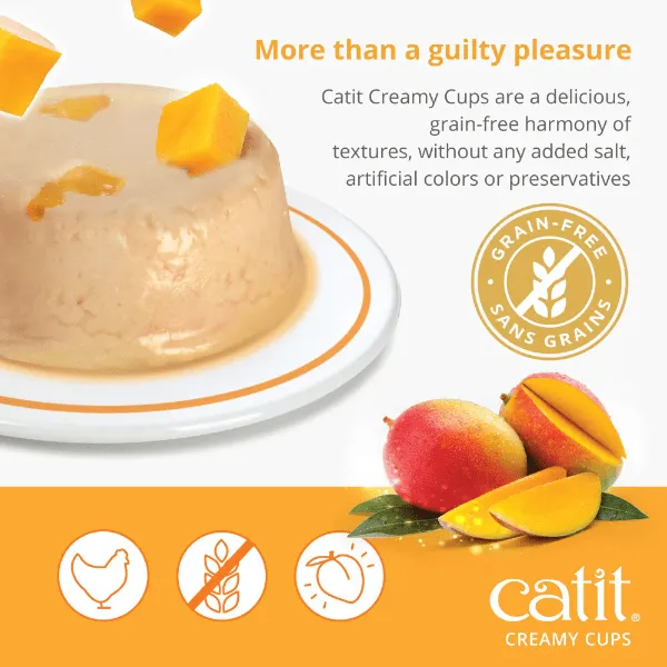 Catit Creamy Cups - Chicken Mousse with Mango Cat Treat