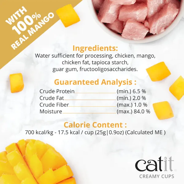 Catit Creamy Cups - Chicken Mousse with Mango Cat Treat