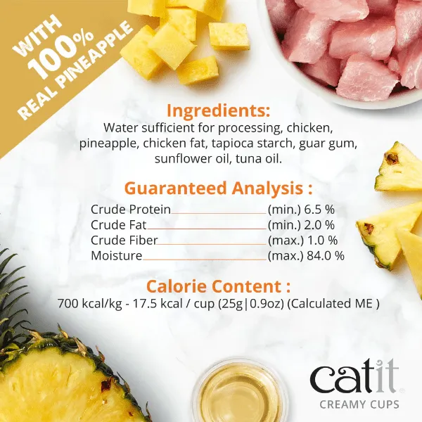 Catit Creamy Cups - Chicken Mousse with Pineapple Cat Treat