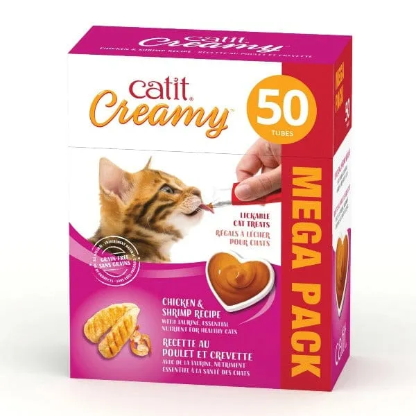 Catit Creamy Lickable Chicken & Shrimp Recipe Cat Treats