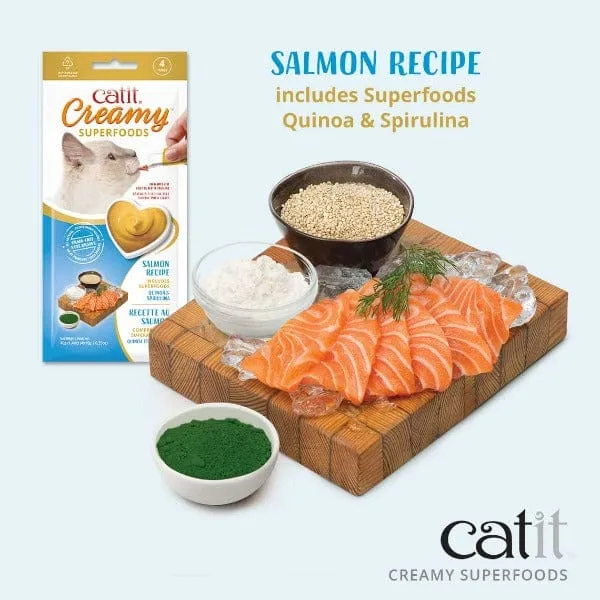 Catit Creamy Superfood Salmon Recipe with Quinoa and Spirulina Cat Treats