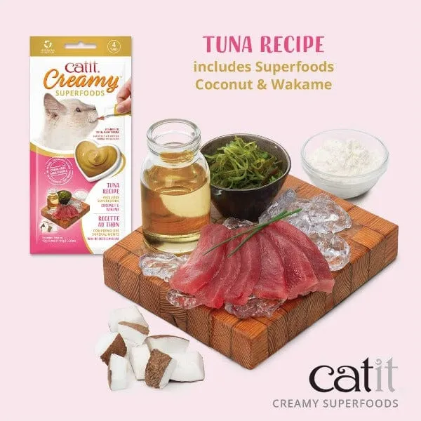 Catit Creamy Superfood Tuna Recipe with Coconut and Wakame Cat Treats