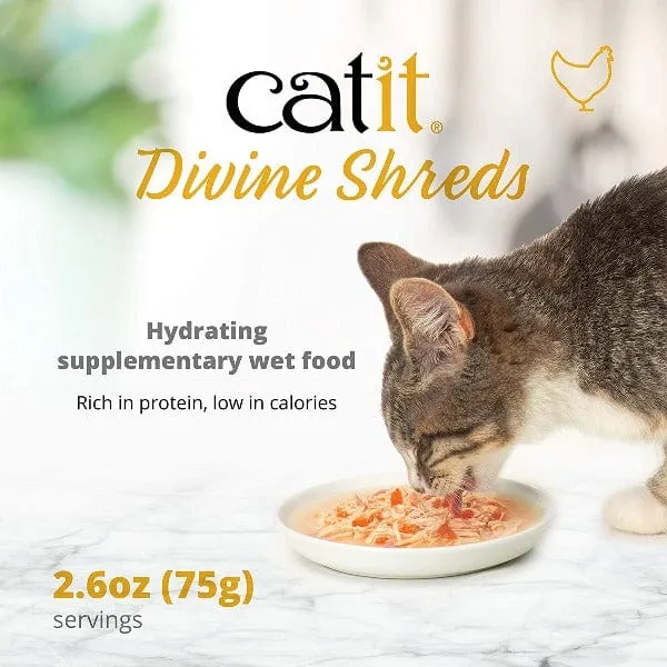 Catit Divine Shreds Chicken with Mackerel & Broccoli Cat Food Topper