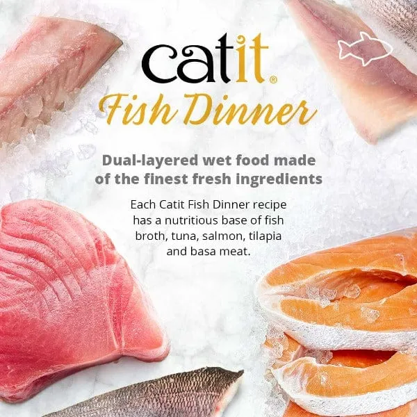 Catit Fish Dinner with Salmon & Green Beans Wet Cat Food