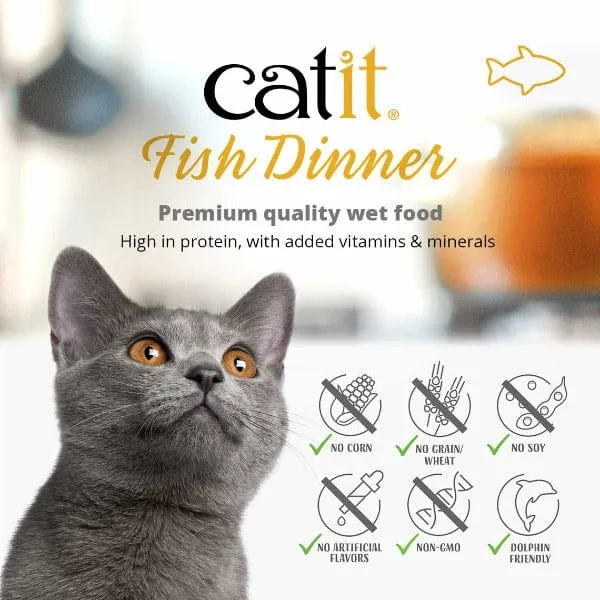 Catit Fish Dinner with Salmon & Green Beans Wet Cat Food