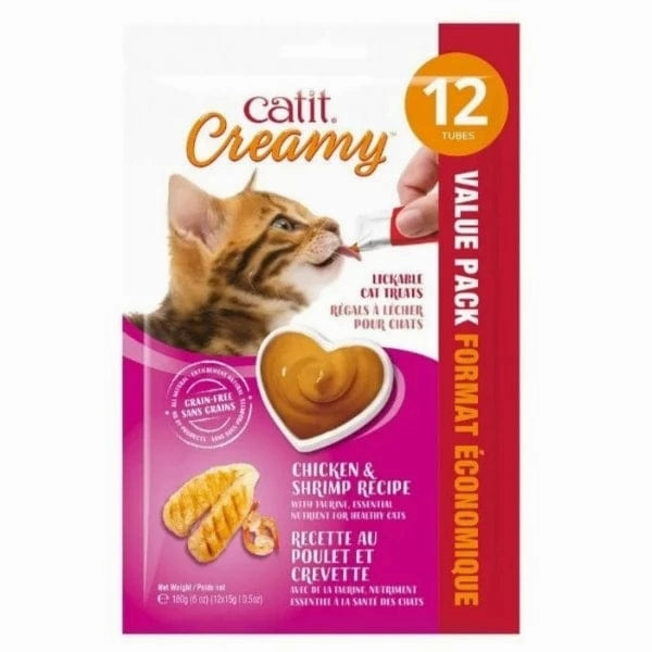 Catit Creamy Lickable Chicken & Shrimp Recipe Cat Treats